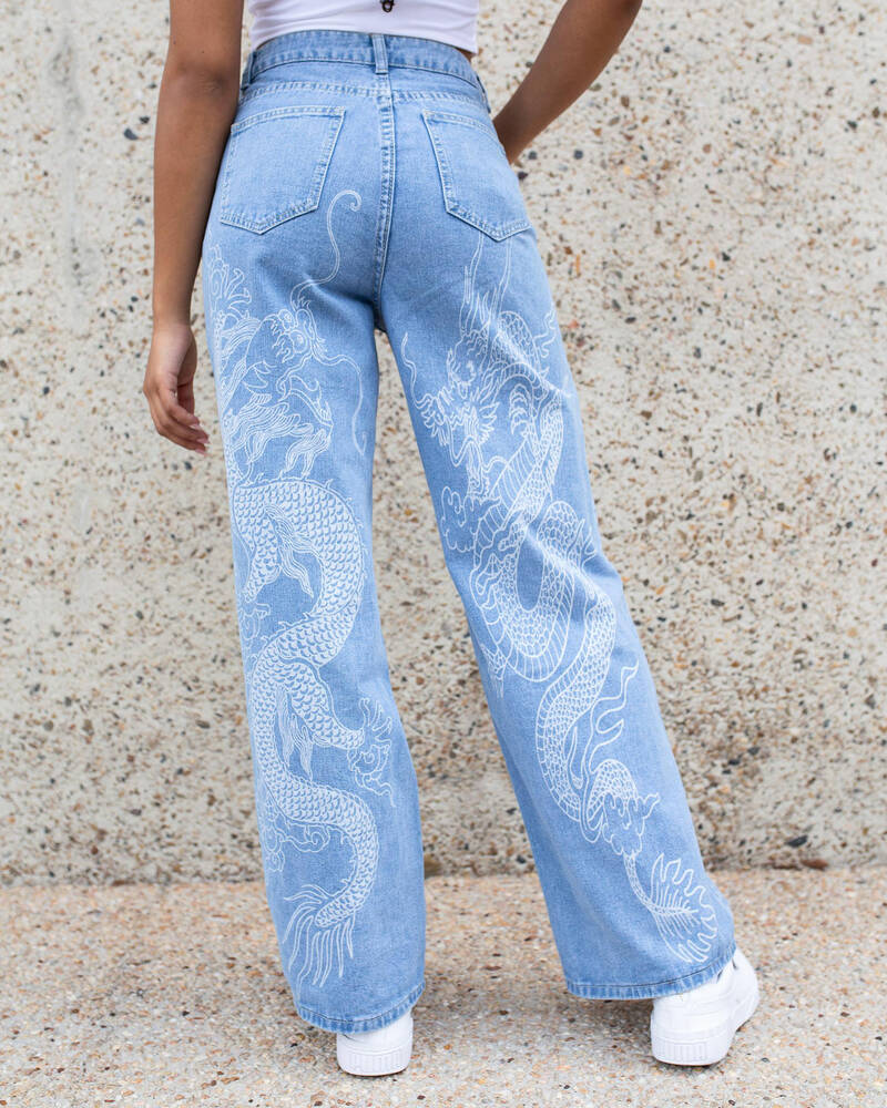 MRKT. Chinese Dragon Jeans for Womens
