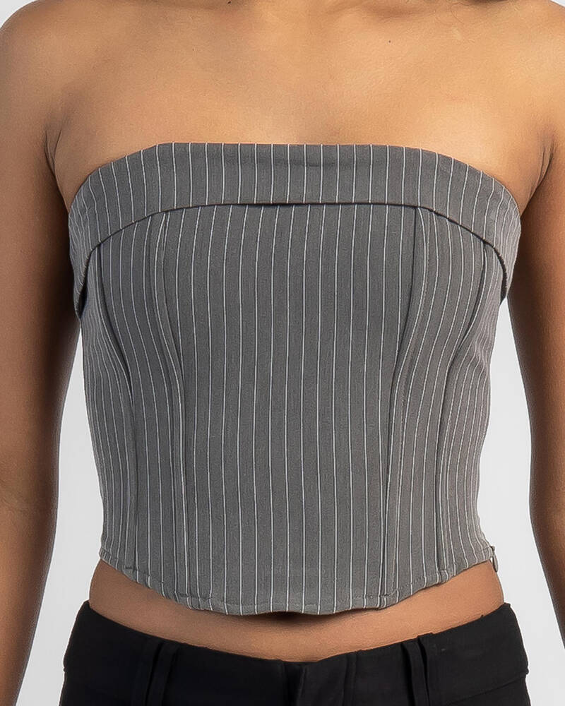 Ava And Ever Bonnie Pinstripe Corset Top for Womens