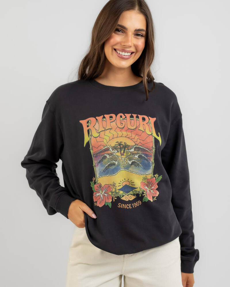Rip Curl Barrelled Relaxed Crewneck Sweatshirt for Womens
