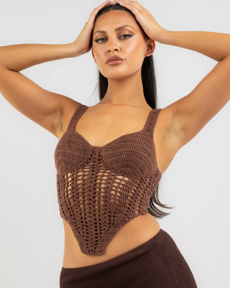 Ava And Ever Celine Crochet Corset Top for Womens