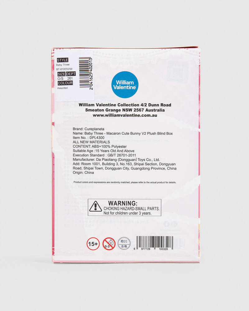 Baby Three Macaron Cute Bunny V2 Plush Blind Box for Unisex