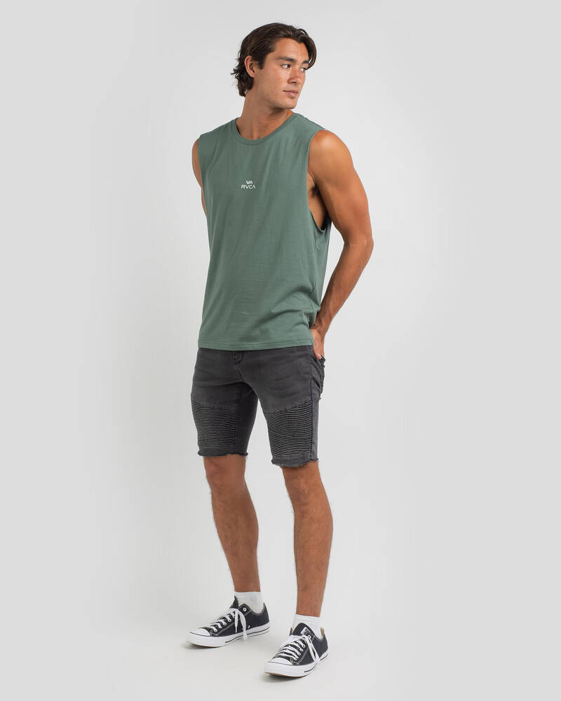 Shop RVCA Slice Muscle Tank In Balsam Green Fast Shipping & Easy