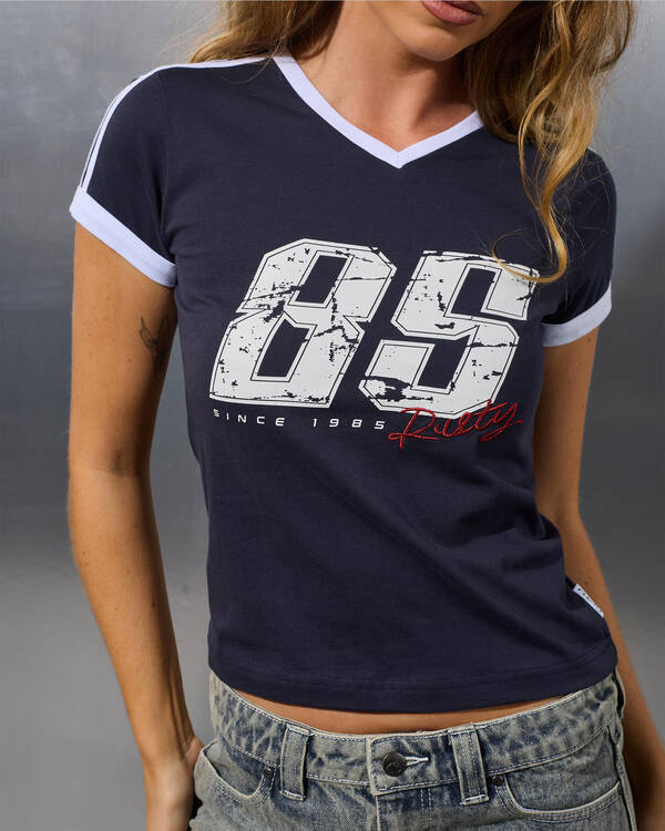 Rusty Le Sports Jersey Baby Tee for Womens