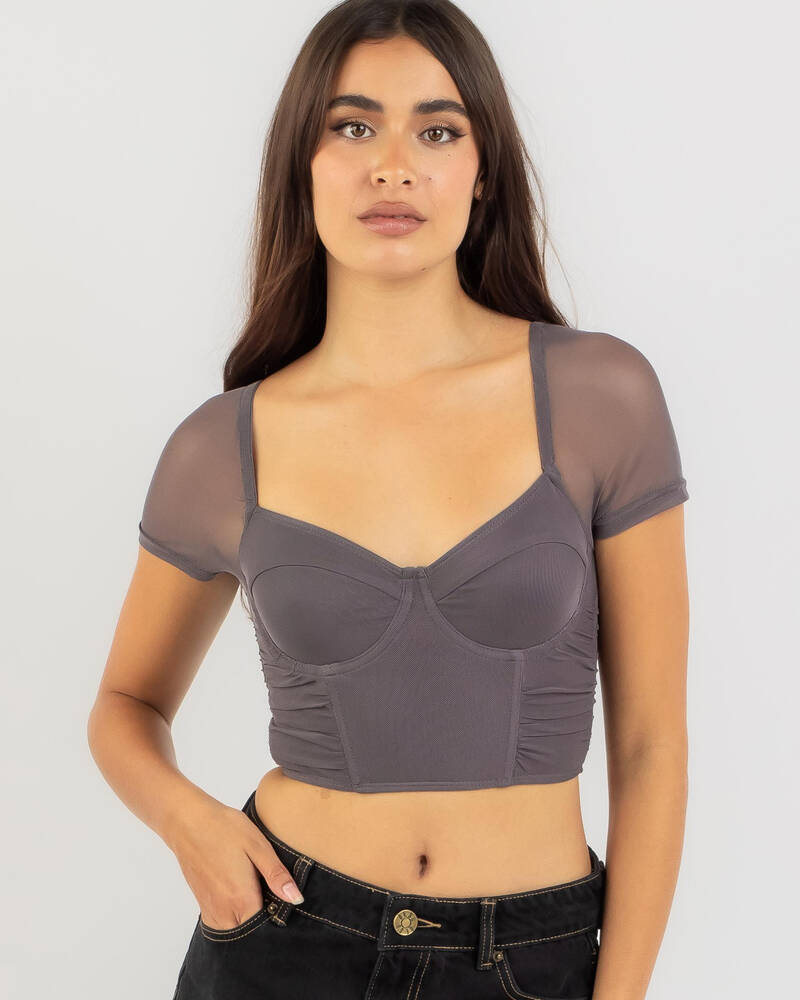 Ava And Ever Wolfie Mesh Corset Top for Womens