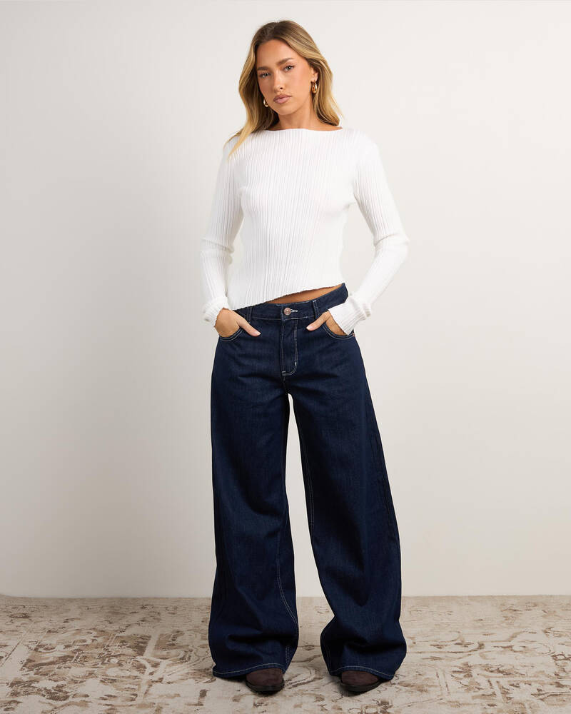 Ava And Ever Aaliyah Rib Knit Top for Womens