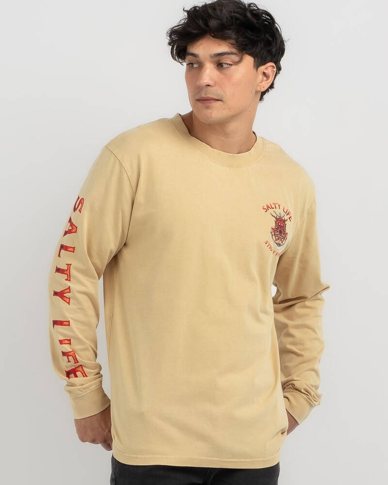 Salty Life Sticky Fingers Long Sleeve T-Shirt for Mens