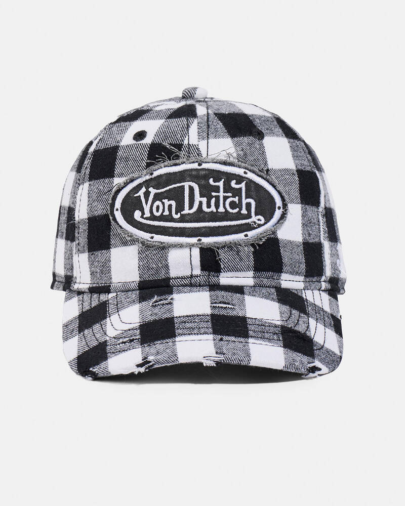 Von Dutch Distressed Plaid Dad Cap for Mens