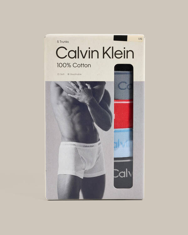 Calvin Klein 100% Cotton Trunk 5 Pack for Mens