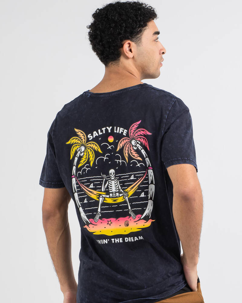 Shop Salty Life Livin The Dream T-Shirt In Navy Acid - Fast Shipping ...