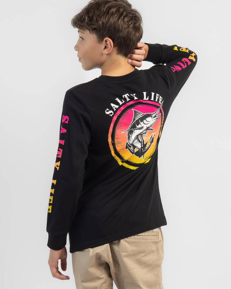 Salty Life Boys' Abstract Long Sleeve T-Shirt for Mens