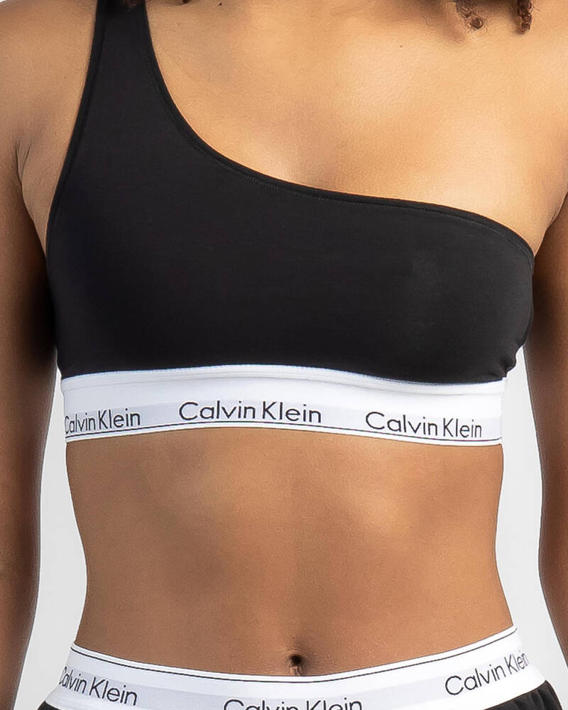 Calvin Klein Modern Cotton One Shoulder Bralette for Womens