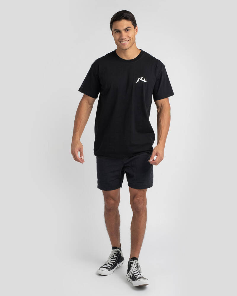 Rusty Overtone Linen 17" Elastic Shorts for Mens