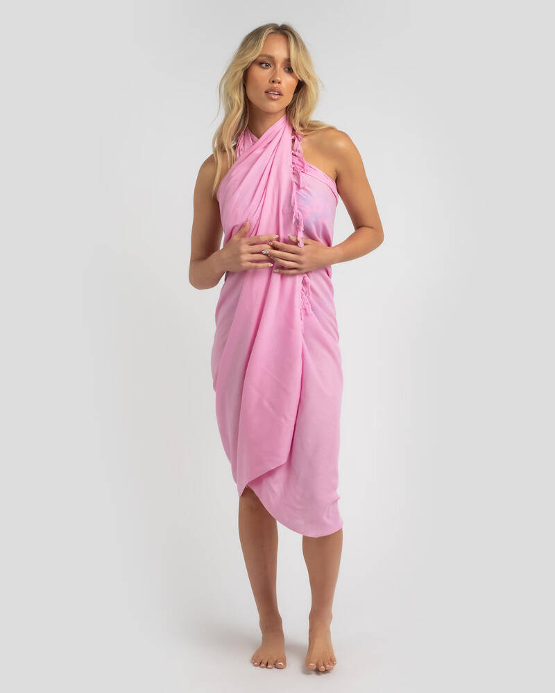 Topanga Plain Baby Pink Sarong for Womens
