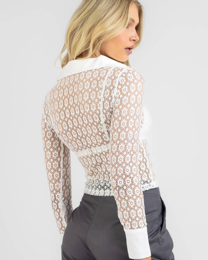 Ava And Ever Cleo Lace Long Sleeve Shirt for Womens