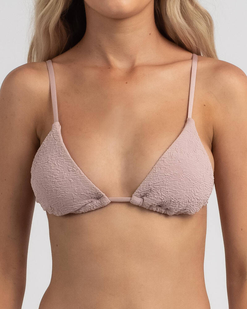 Rusty Sandalwood Triangle Bikini Top for Womens