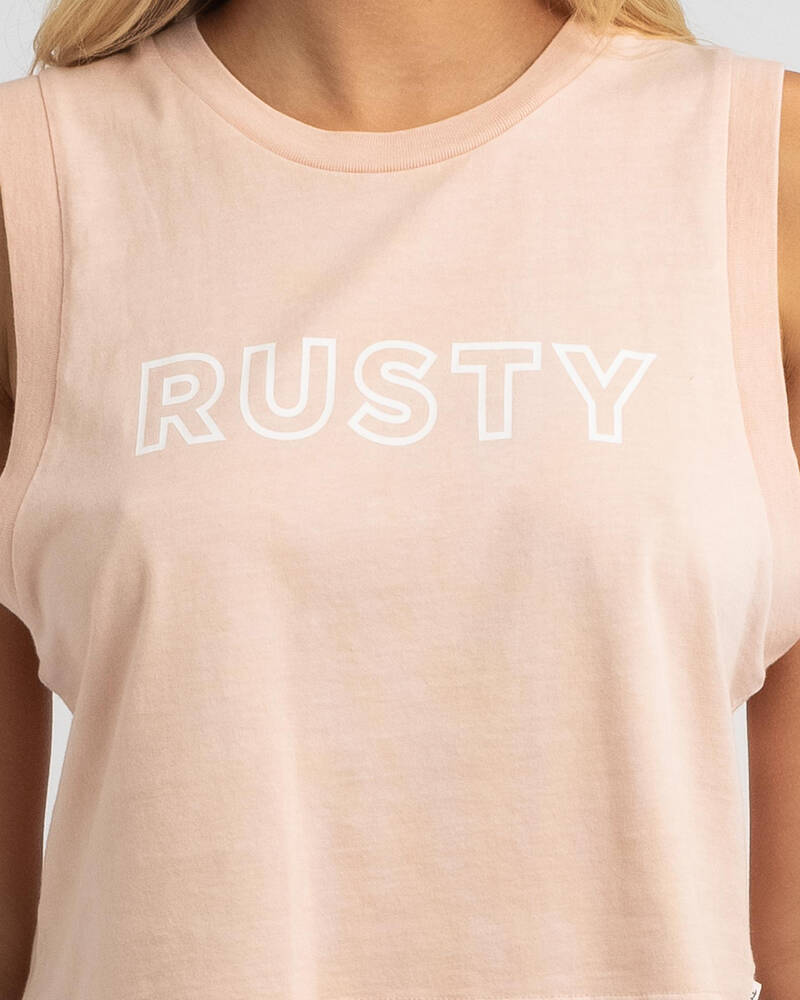 Rusty Essentials Snow Cropped Tank Top for Womens