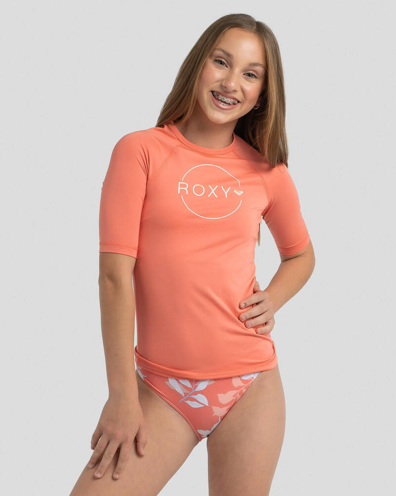 Roxy Girls' Beach Classic Short Sleeve Rash Vest for Womens