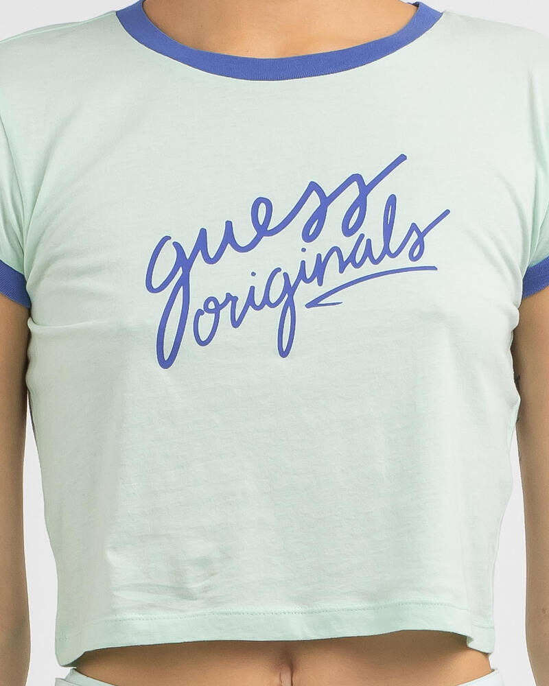 GUESS Originals Cropped Ringer T-Shirt for Womens