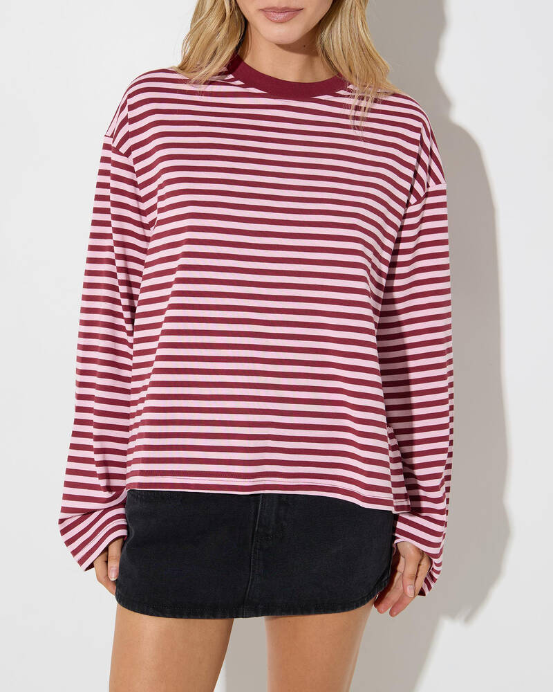 Mooloola Janet Striped Long Sleeve Top for Womens