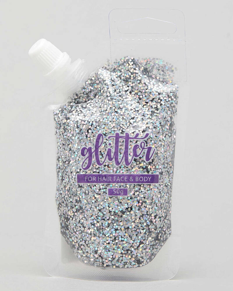 Get It Now Silver Glitter Pouch Pack for Womens