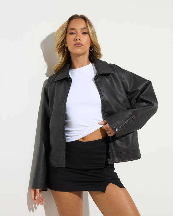 Ava And Ever Bowie Faux Leather Jacket for Womens