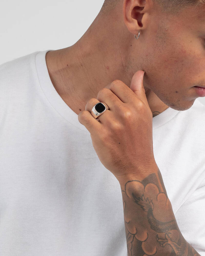 Icon Brand Sunday Enamel Signet Ring for Mens