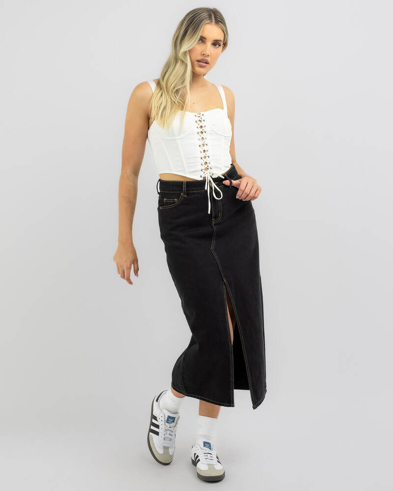 Ava And Ever Dolly Lace Up Top for Womens