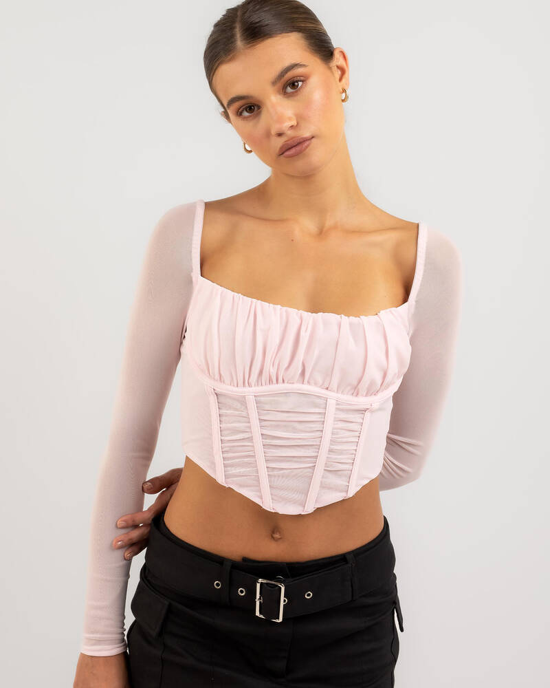 Ava And Ever Be Sweet Long Sleeve Corset Top for Womens