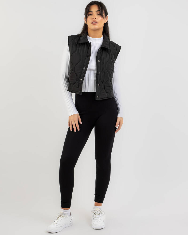 Winnie & Co Carole Button Up Puffer Vest for Womens