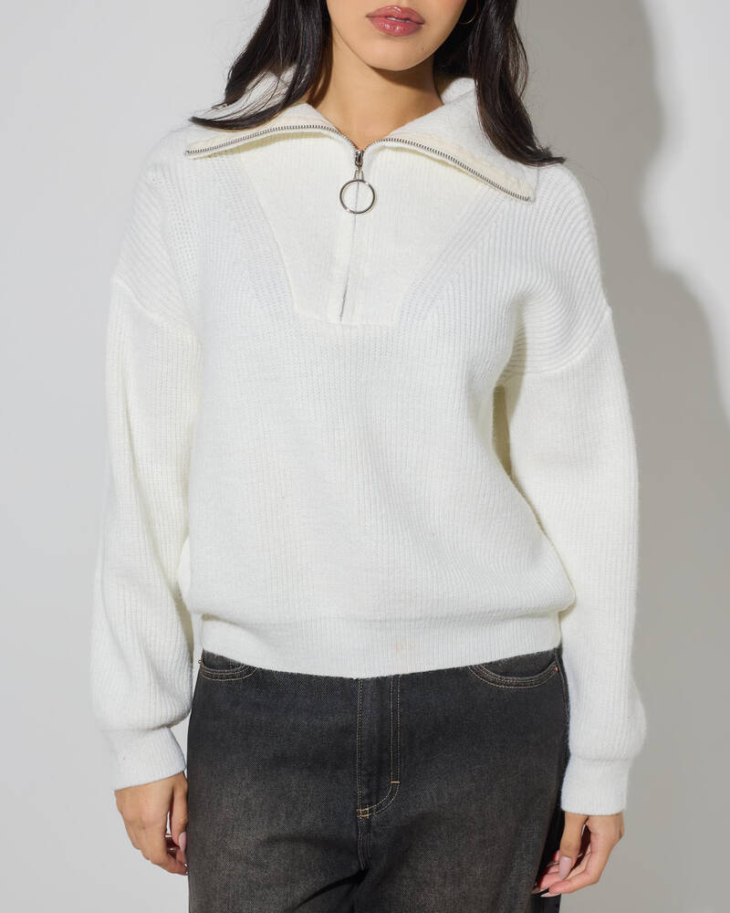 Mooloola Quarter Zip Knit Jumper for Womens