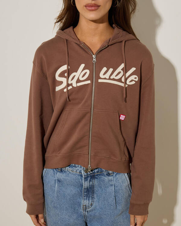 S-Double Swish Terry Zip Hoodie for Womens