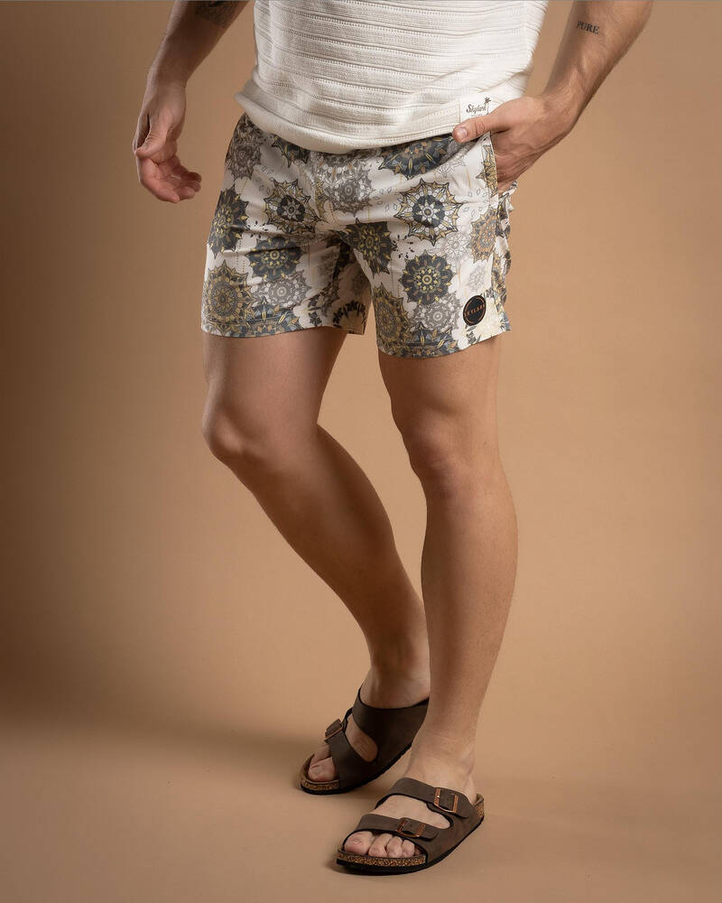 Skylark Spiral Elastic Waist Shorts for Mens