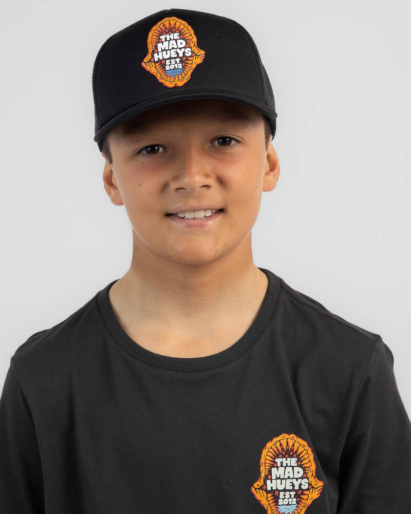 The Mad Hueys Boys' Shark Jaws Trucker Cap for Mens