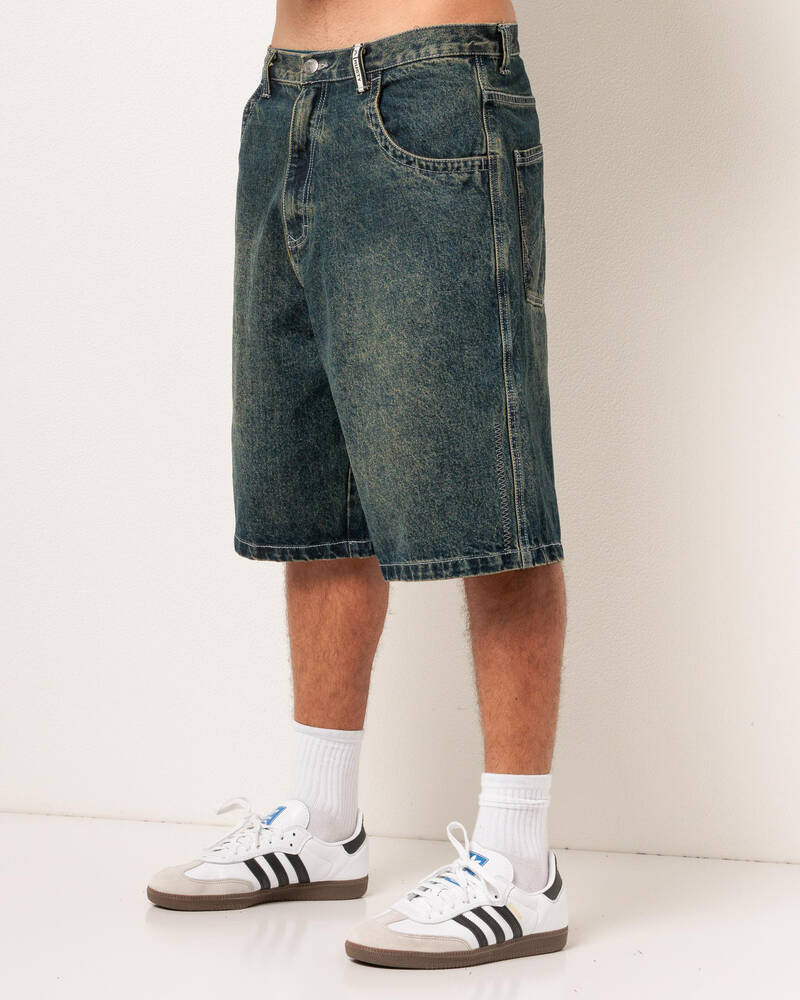 Rusty Stone Cold Baggy Denim Shorts for Mens