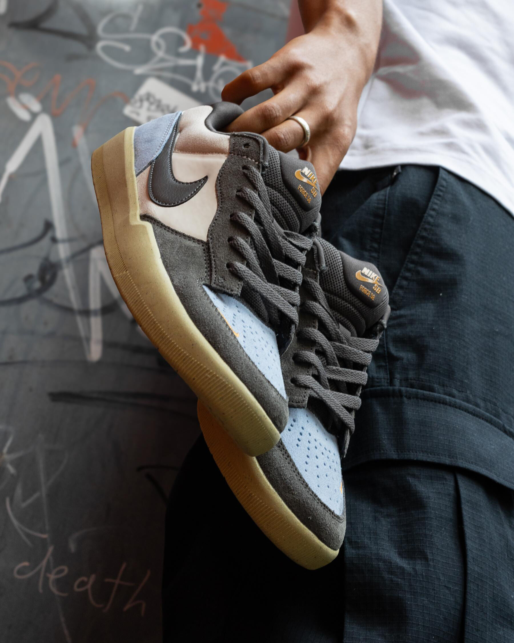 Nike SB Force 58 Shoes In Lt Orewood Brn/medium Ash-psychic Blue