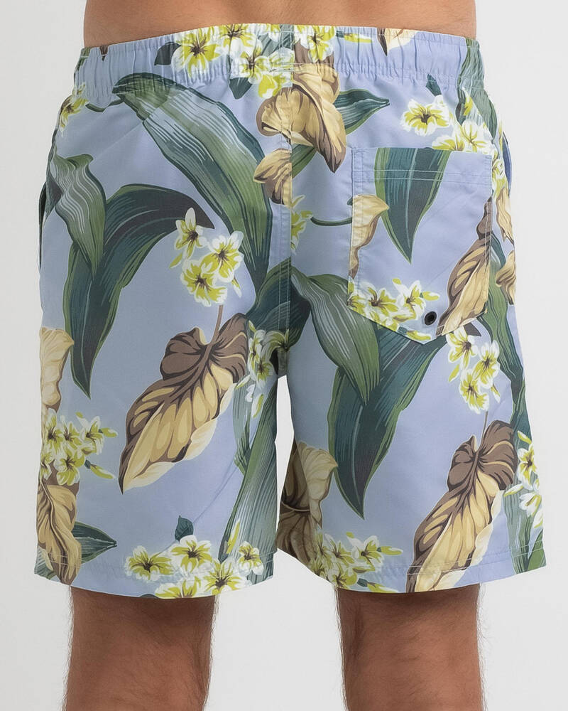 Shop Rusty Aloha Steel Elastic Board Shorts In Arctic Ice Fast