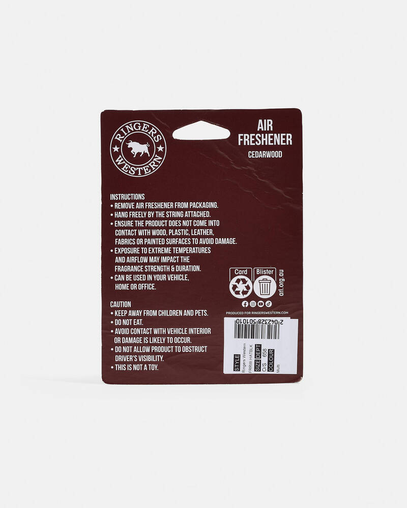 Ringers Western Cedarwood Cowboy Hat Air Freshener for Unisex