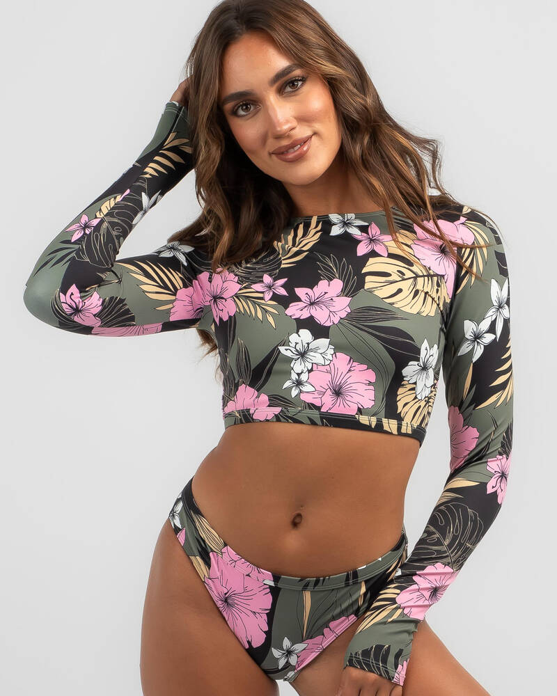 Roxy Pro Nose Ride Crop Long Sleeve Rash Vest for Womens