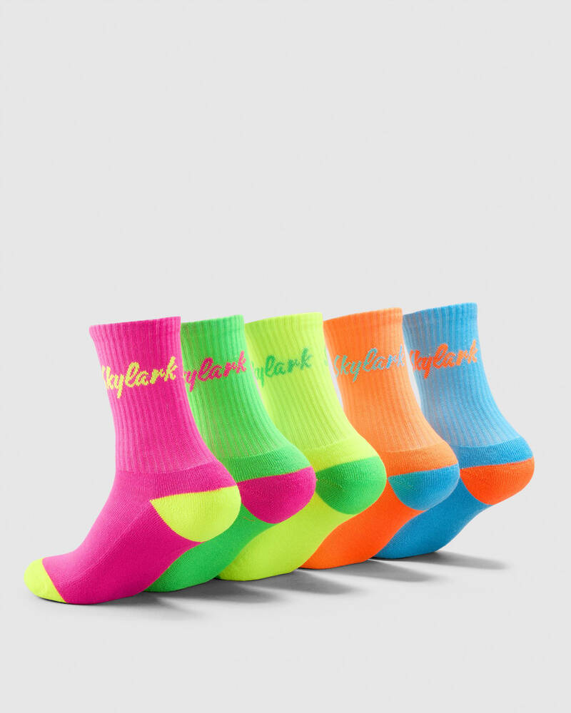 Skylark Boys' Bright Crew Socks 5 Pack for Mens