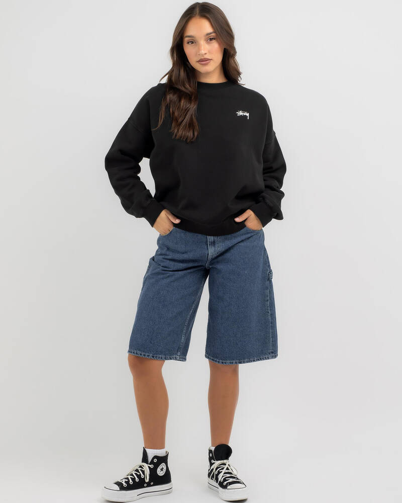 Stussy Fuzzy Dice Oversized Crew Sweatshirt for Womens