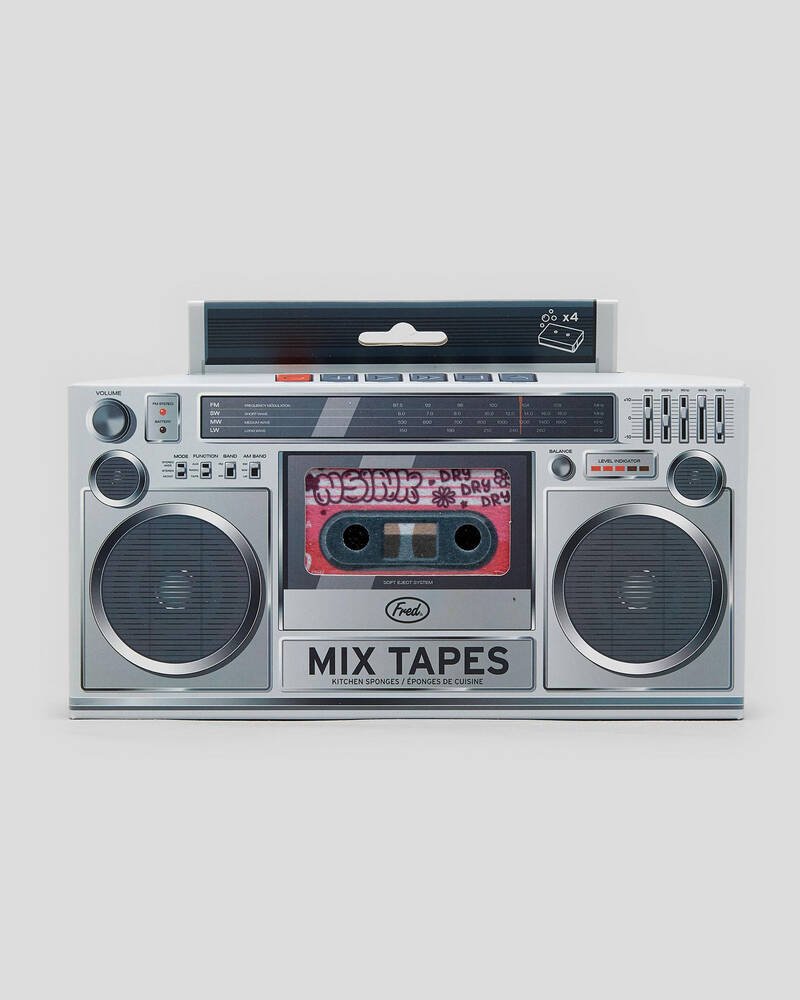 Get It Now Mix Tape Cassette Sponge 4 Pack for Unisex