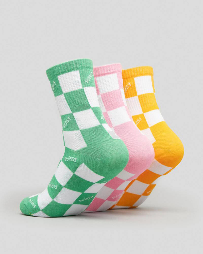 Stussy Womens Checked Sock Pack for Womens