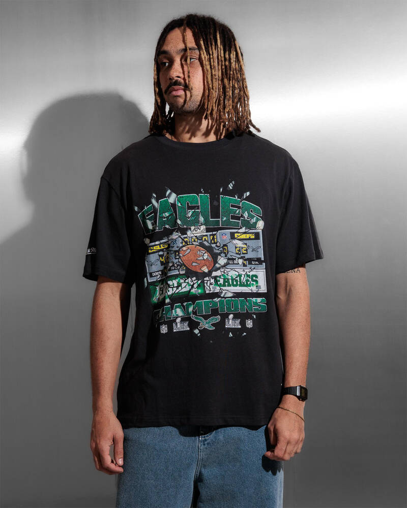 Mitchell & Ness Eagles Smashed Scoreboard T-Shirt for Mens