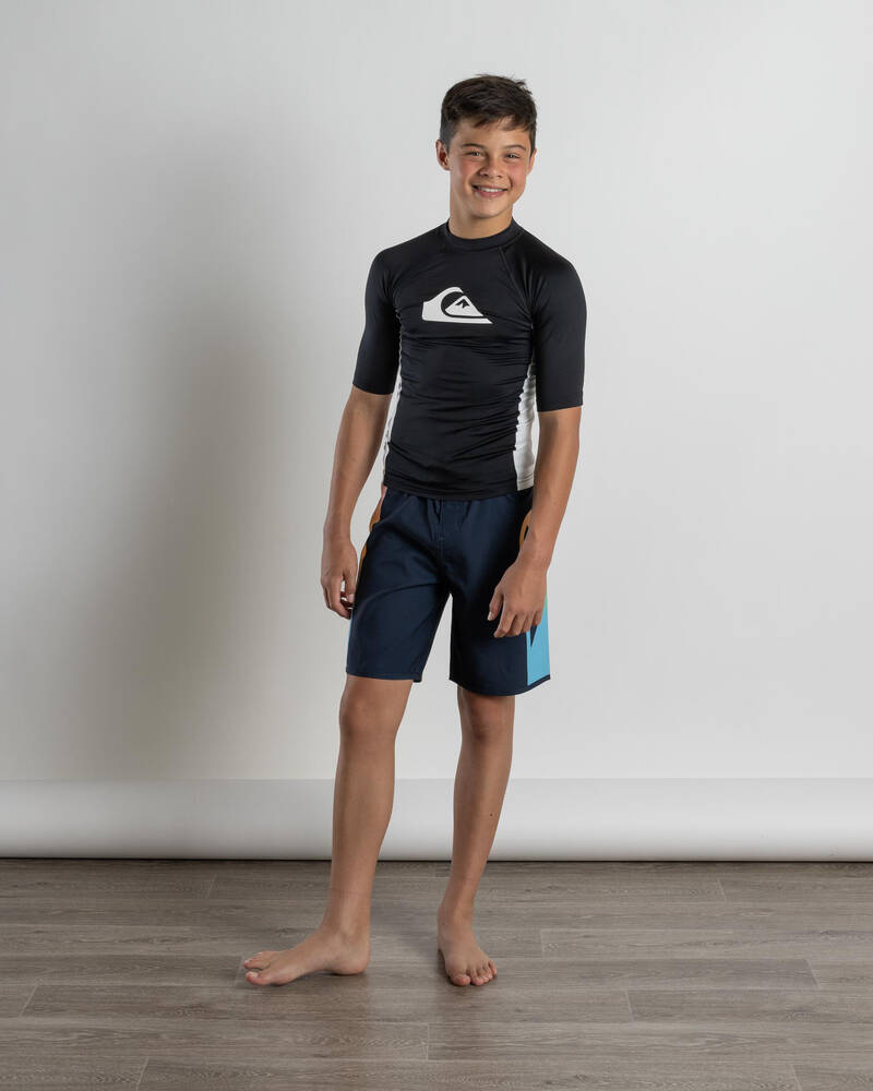 Quiksilver Boys' Everyday UPF50 Comp Short Sleeve Rash Vest for Mens