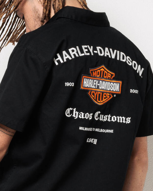 Kiss Chacey Harley-Davidson Customs Short Sleeve Shirt for Mens