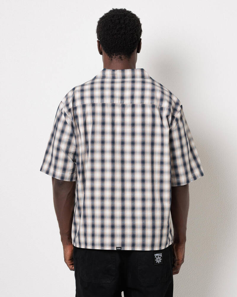Thrills Paradise Falling Short Sleeve Cropped Check Shirt for Mens