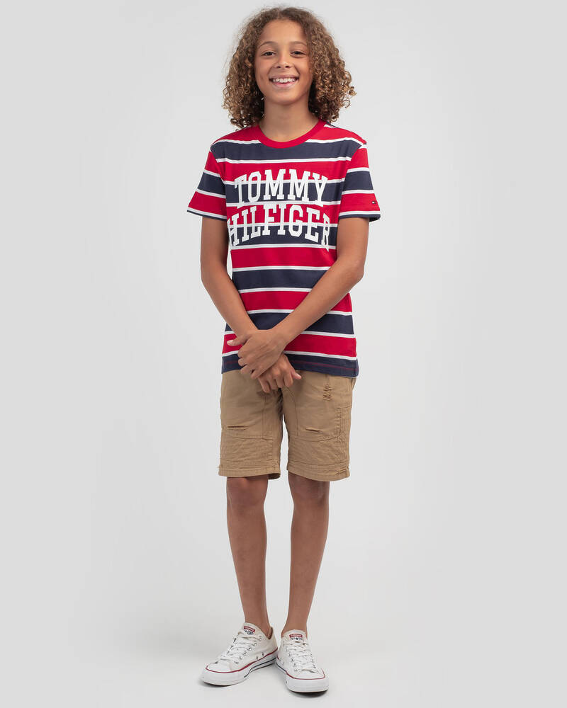Tommy Hilfiger Boys' Hilfiger Block Stripe T-Shirt for Mens