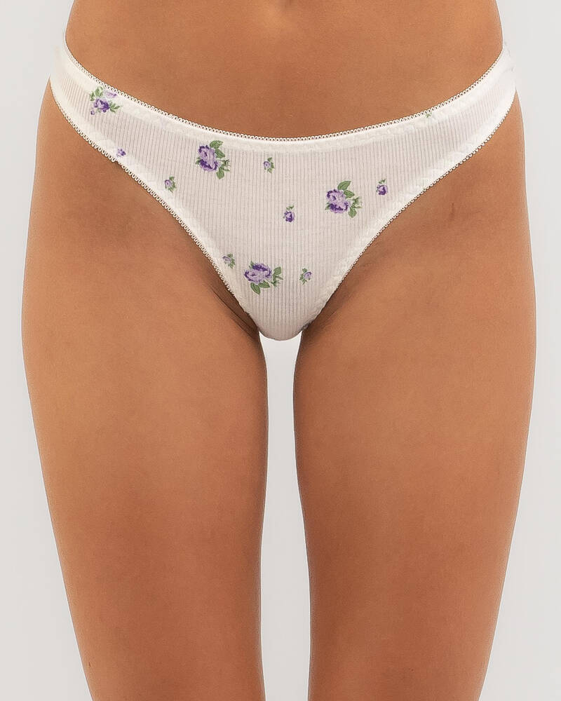 Secret Wishes Fleur Floral Printed Thong for Womens