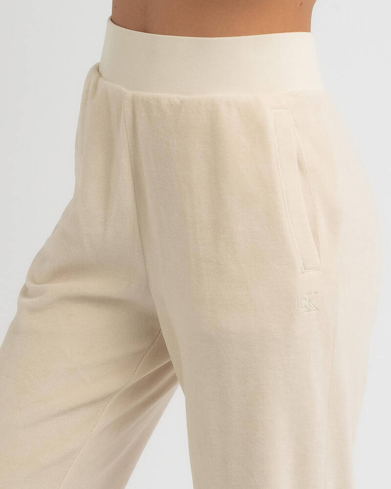 Calvin Klein Wash Velvet Track Pants for Womens