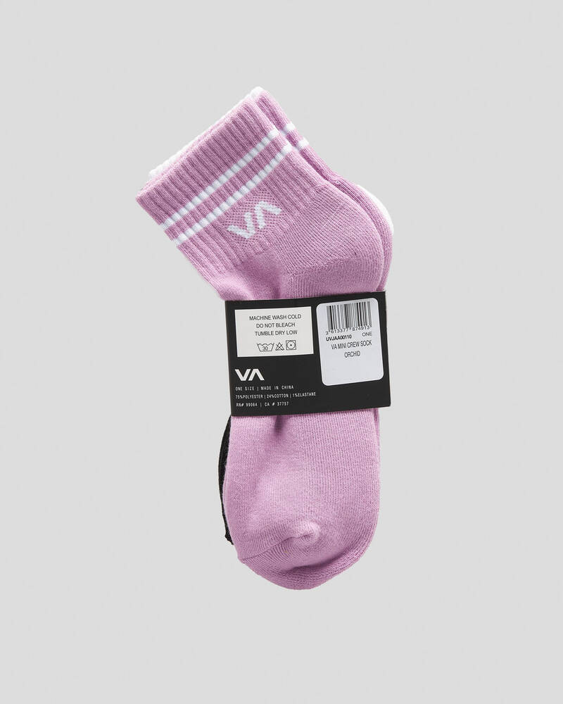 RVCA Women's VA Mini Crew Sock Pack for Womens